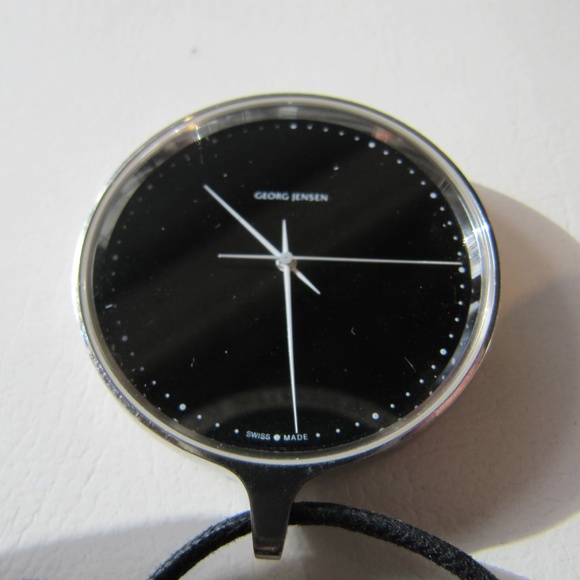 Rare, Georg Jensen Pendant Watch with Black Dial main image 5